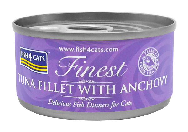 70克 Fish4Cats tuna fillet with anchovy 吞拿魚鳳尾魚貓罐頭x10罐, 泰國製造